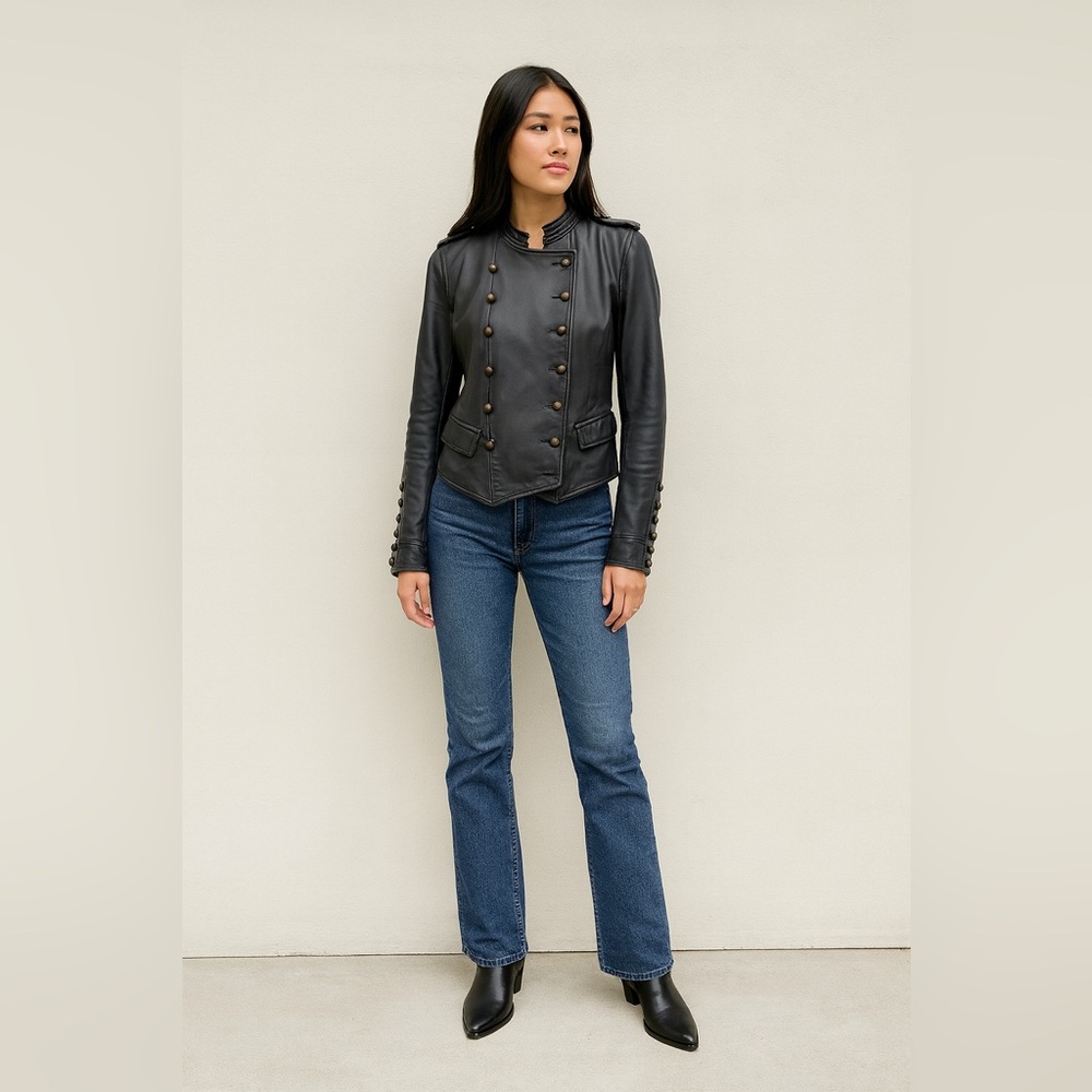 Joie Black Lamb Leather Jacket Sz.‎ M